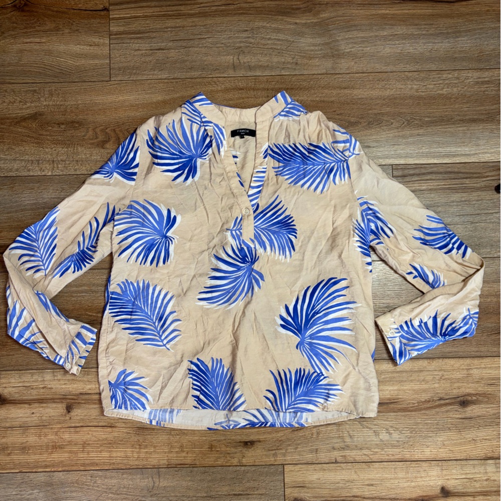 FRNCH long sleeve V-Neck Parisian bohemian  blouse - Picture 3 of 11